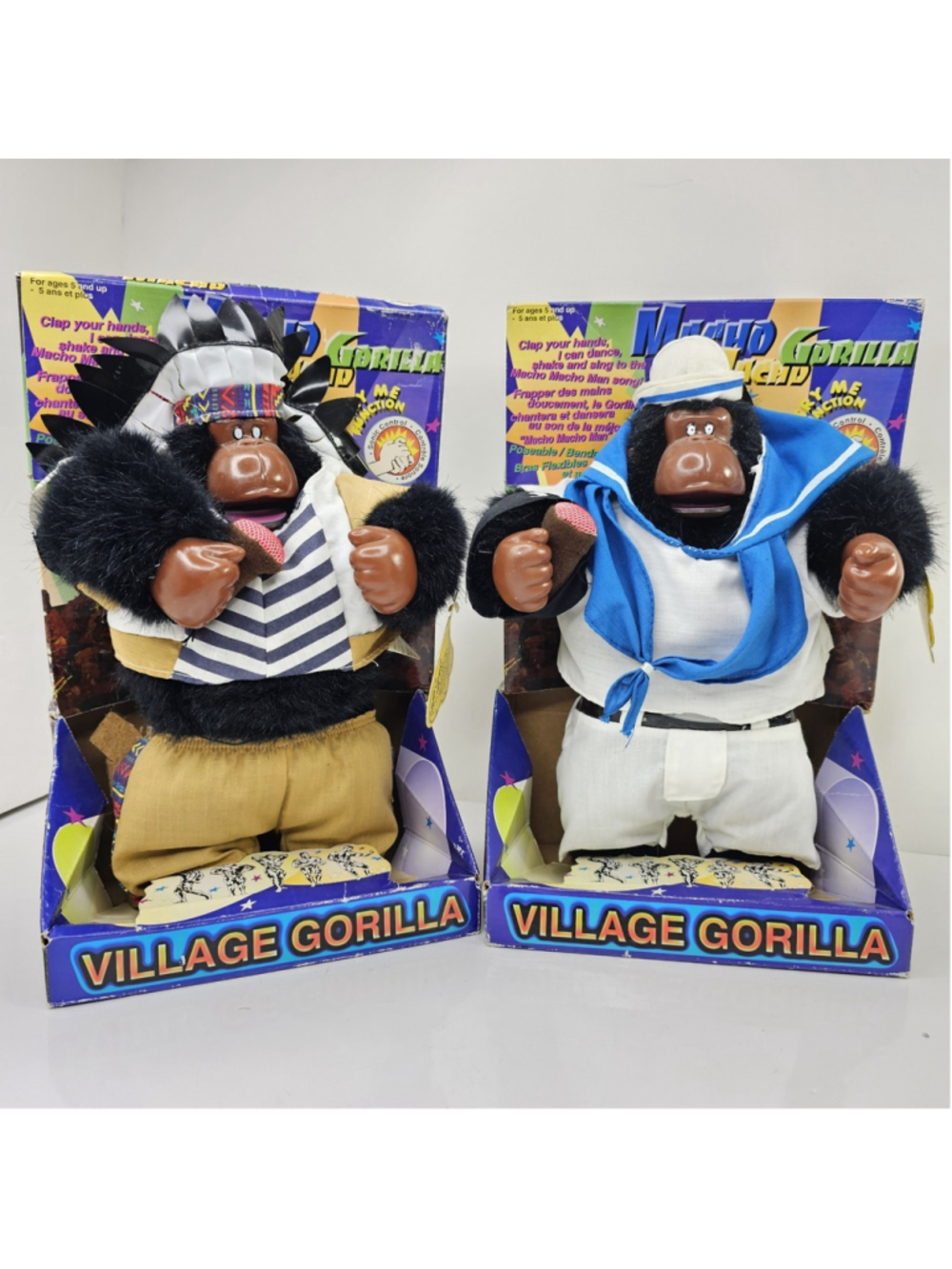 Vintage Village Gorilla Macho Gorilla Animated Singing Dancing Toys w/ Boxes Lot